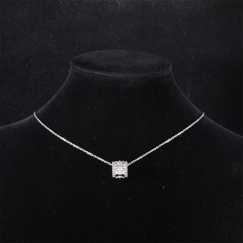 VAN CLEEF&ARPELS(梵克雅寶) Perlée Clovers 萬花筒鑲鑽項鏈 18K白金/鑽石 項鏈 鑽石/18K白金