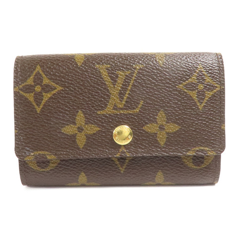 LOUIS VUITTON Monogram 6 Key Holder金扣鎖匙包棕色