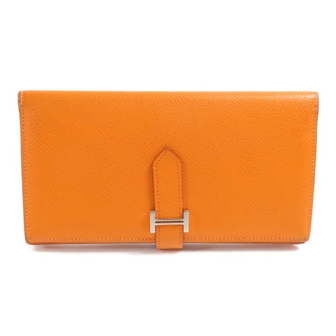 HERMES Epsom皮革Bearn Long Wallet銀扣長錢包