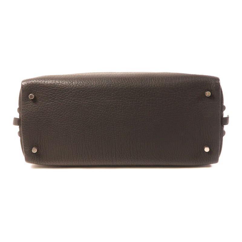 HERMES Fjord皮革Sack Amvie 36銀扣手挽袋Noir-3