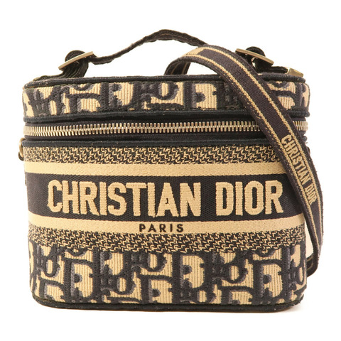 Dior 帆布Dior Travel Vanity Case銀扣手挽肩背兩用袋