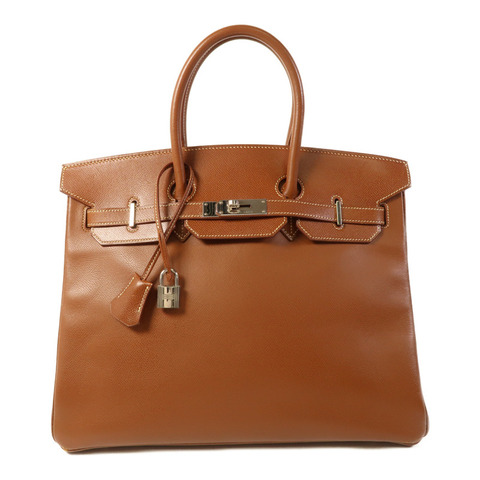 HERMES Couchevel皮革Birkin 35銀扣手挽袋Marron d'Inde