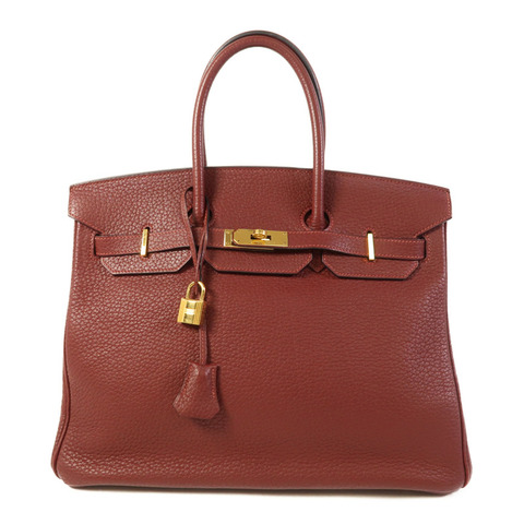 HERMES Togo皮革Birkin 35金扣手挽袋Rouge H
