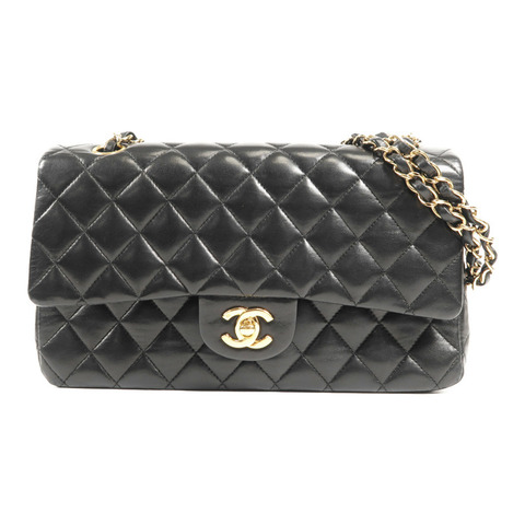 CHANEL 羊皮皮革Classic 25金扣鏈帶肩背袋