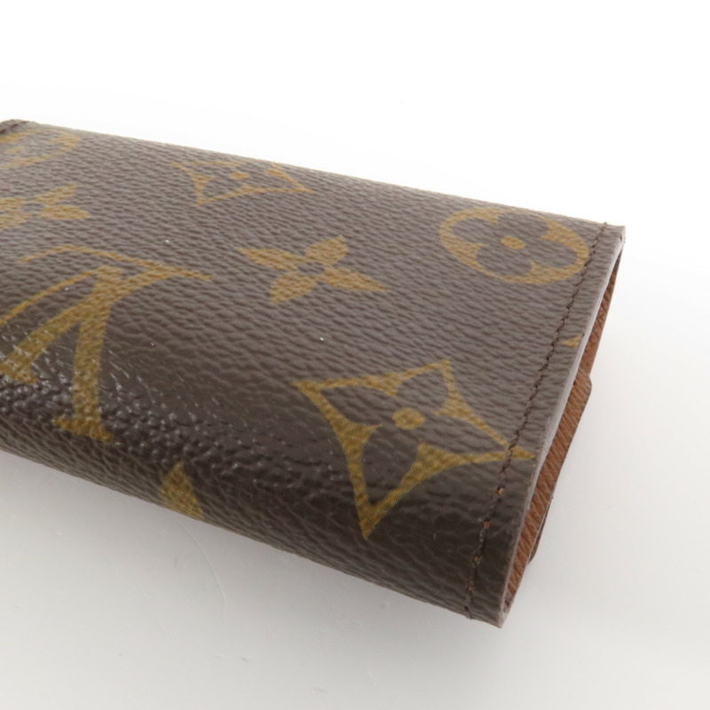 LOUIS VUITTON Monogram 6 Key Holder金扣鎖匙包棕色-8