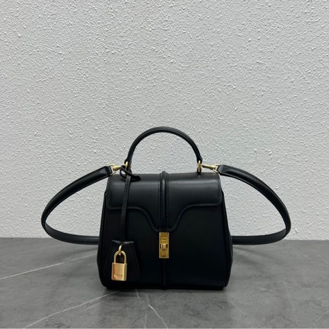 2025秋冬貨 Celine Mini 16 手提/單肩包 黑色