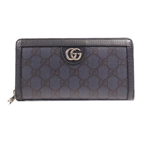 GUCCI 塗層帆布Long Wallet銀扣長錢包