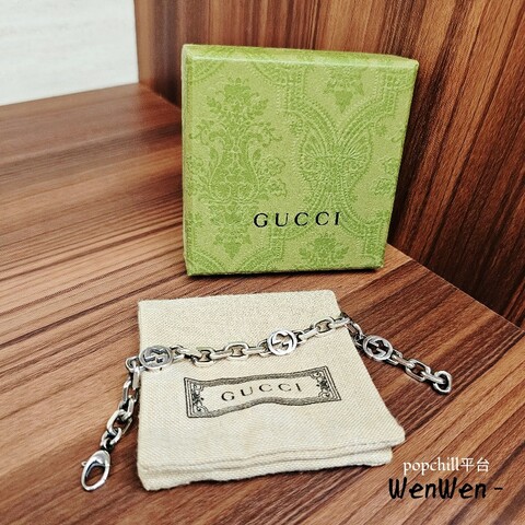 Gucci 925銀Interlocking手鏈
