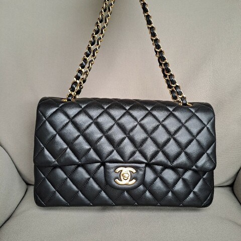 ❤chanel cf25 黑金羊皮翻蓋包