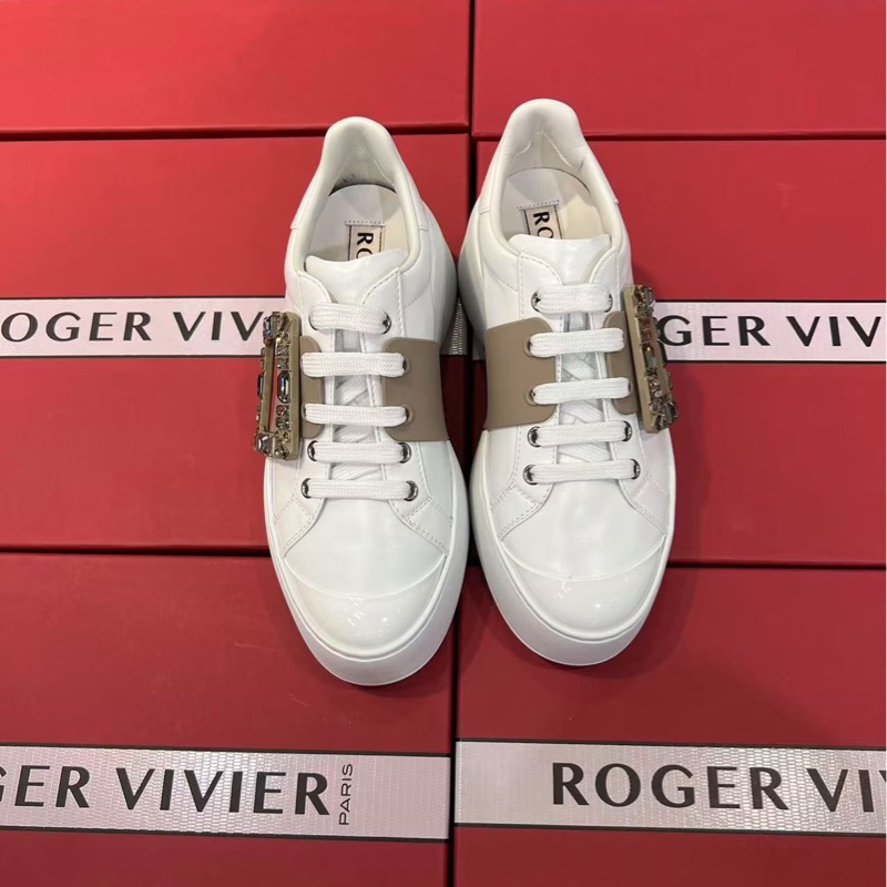 促銷品 Roger  Vivier Viv' Skate 皮革運動鞋 水鑽扣-0