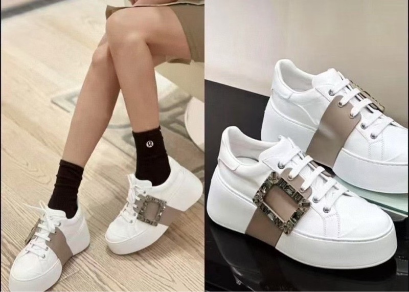 促銷品 Roger  Vivier Viv' Skate 皮革運動鞋 水鑽扣-5