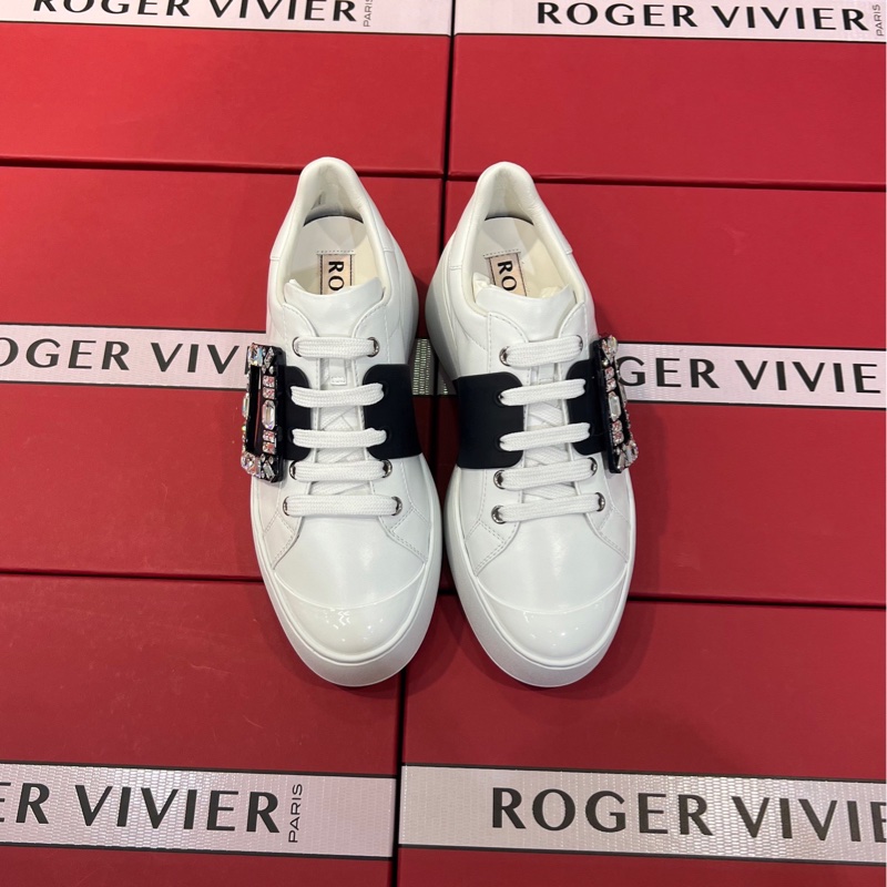 促銷品 Roger  Vivier Viv' Skate 皮革運動鞋 水鑽扣-0