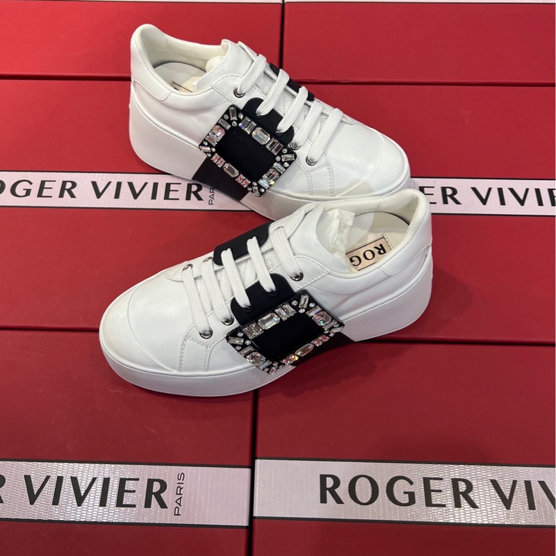 促銷品 Roger  Vivier Viv' Skate 皮革運動鞋 水鑽扣-1