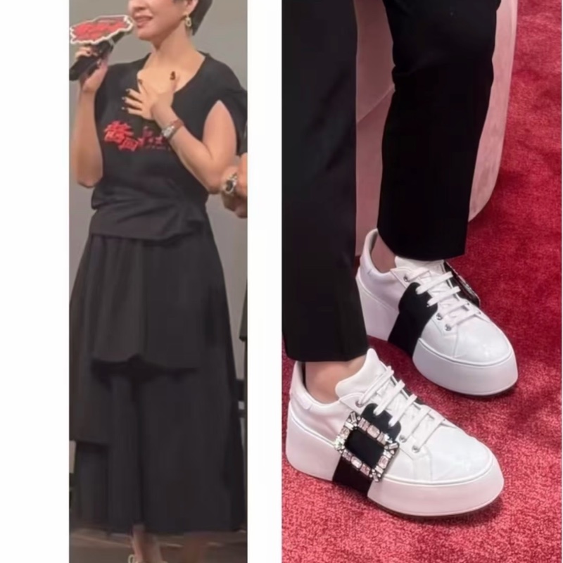 促銷品 Roger  Vivier Viv' Skate 皮革運動鞋 水鑽扣-3