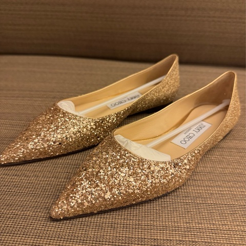 JIMMY CHOO 平地漸變尖頭鞋 34碼