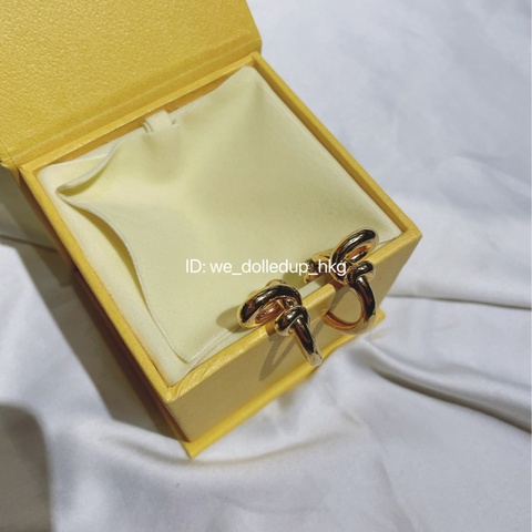 FENDI F logo 金色耳環