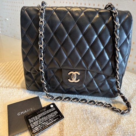 Chanel Cf 黑色牛皮 30*29.5*10