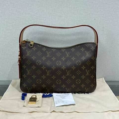 ✨LV slouchy小號老花手提肩背hobo包 芯片款 33*22*9 99新配件塵袋