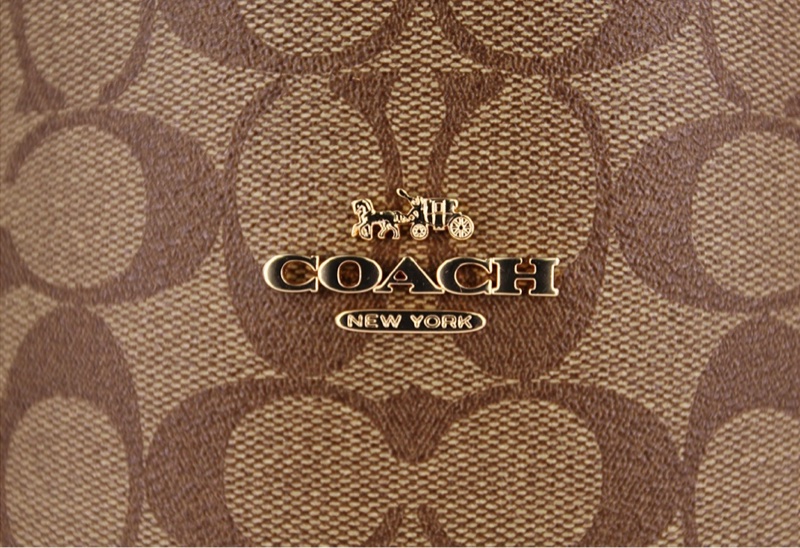 Coach大托特購物包 淺咖老花咖-4