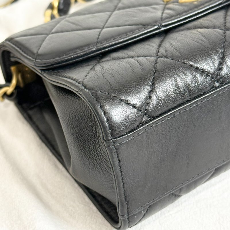 CHANEL - 黑金 coco handle mini flap-7