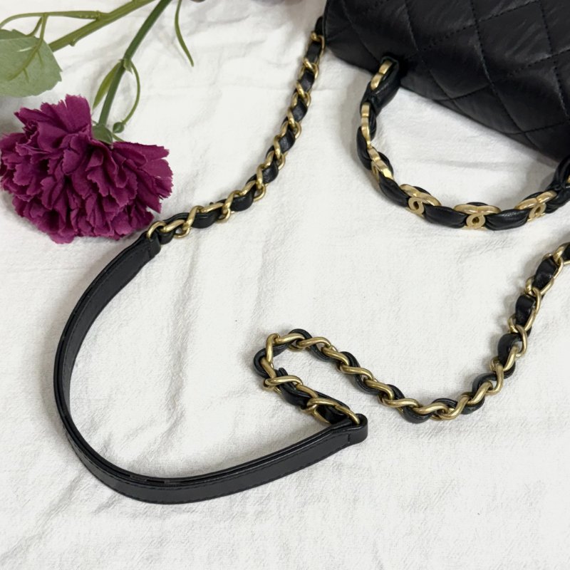 CHANEL - 黑金 coco handle mini flap-12