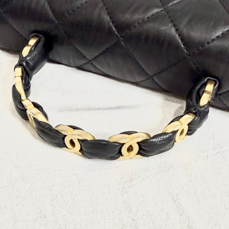 CHANEL - 黑金 coco handle mini flap-13