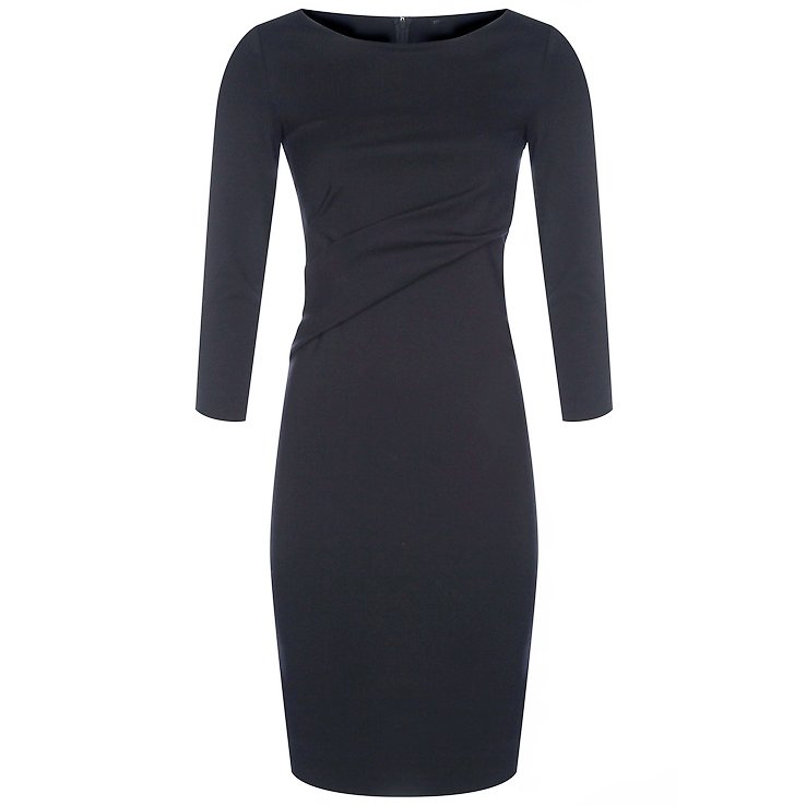 未用 / EMPORIO ARMANI 深藍抓皺洋裝 M-2