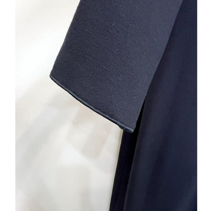 未用 / EMPORIO ARMANI 深藍抓皺洋裝 M-9