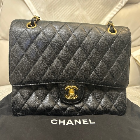 Chanel經典口蓋包｜荔枝皮CF25