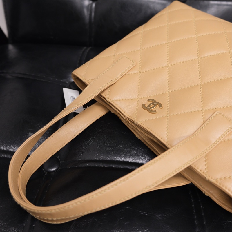 Chanel Wild Stitch Lambskin Tote bag Beige Gold 香奈兒奶茶色羊皮Vivian/Tote Bag-6