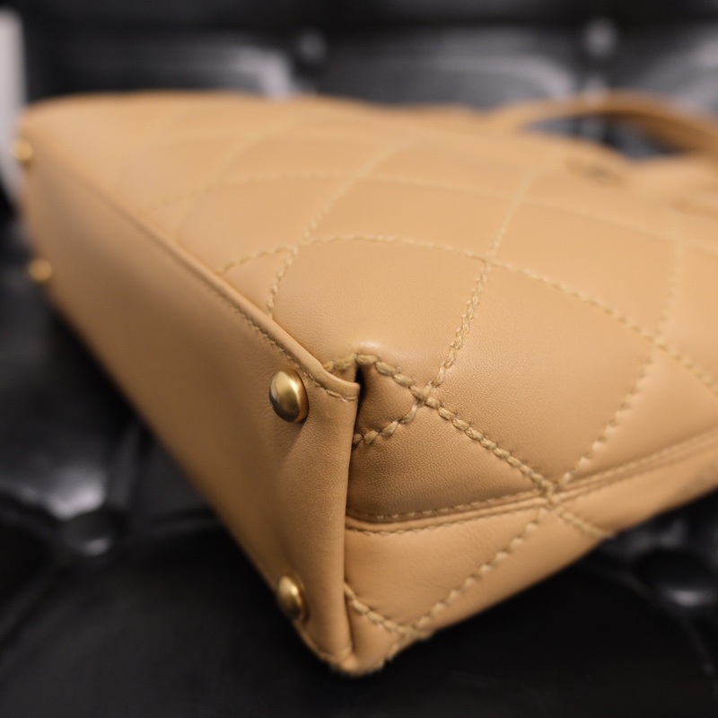 Chanel Wild Stitch Lambskin Tote bag Beige Gold 香奈兒奶茶色羊皮Vivian/Tote Bag-12