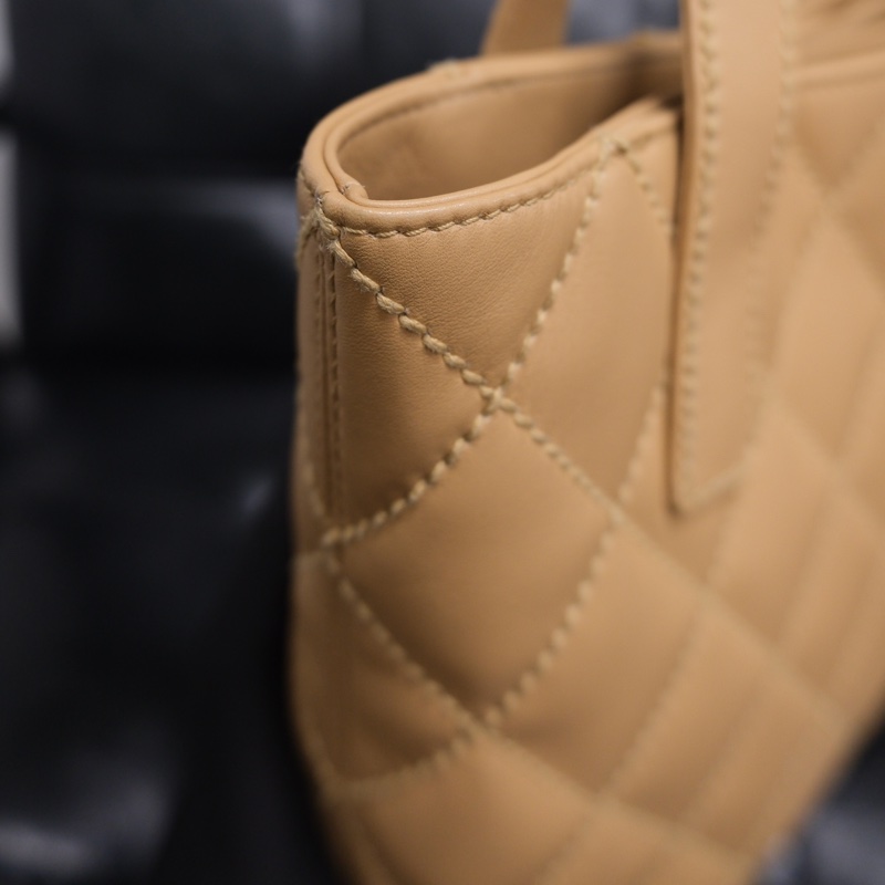 Chanel Wild Stitch Lambskin Tote bag Beige Gold 香奈兒奶茶色羊皮Vivian/Tote Bag-17