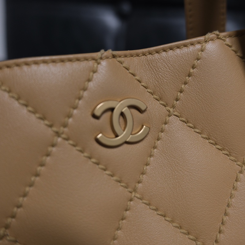 Chanel Wild Stitch Lambskin Tote bag Beige Gold 香奈兒奶茶色羊皮Vivian/Tote Bag-24