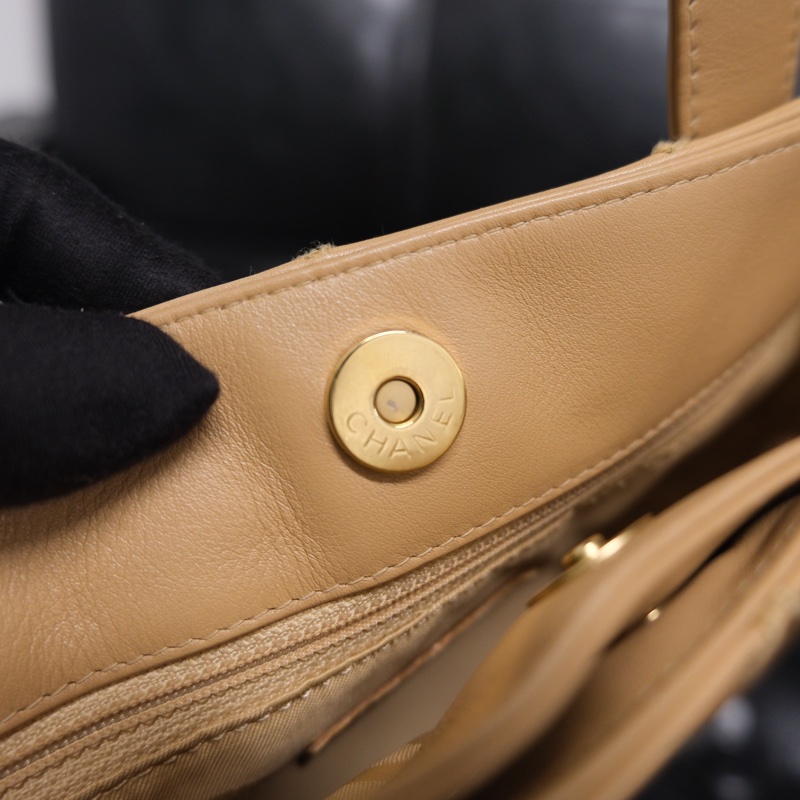 Chanel Wild Stitch Lambskin Tote bag Beige Gold 香奈兒奶茶色羊皮Vivian/Tote Bag-25