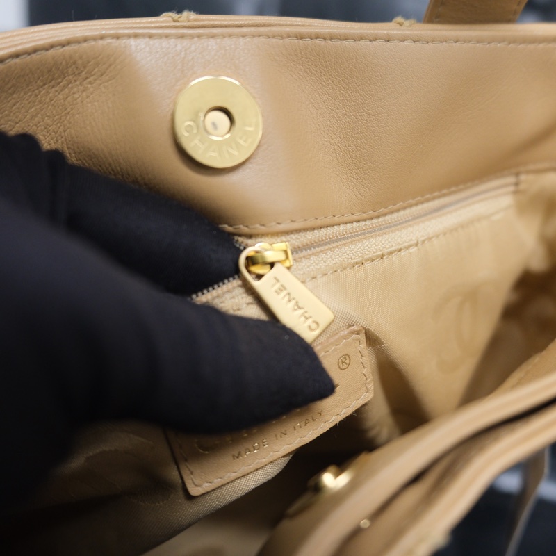 Chanel Wild Stitch Lambskin Tote bag Beige Gold 香奈兒奶茶色羊皮Vivian/Tote Bag-27