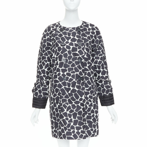 MONCLER Premiere Chagall Giubotto black giraffe spot print down jacket Sz1