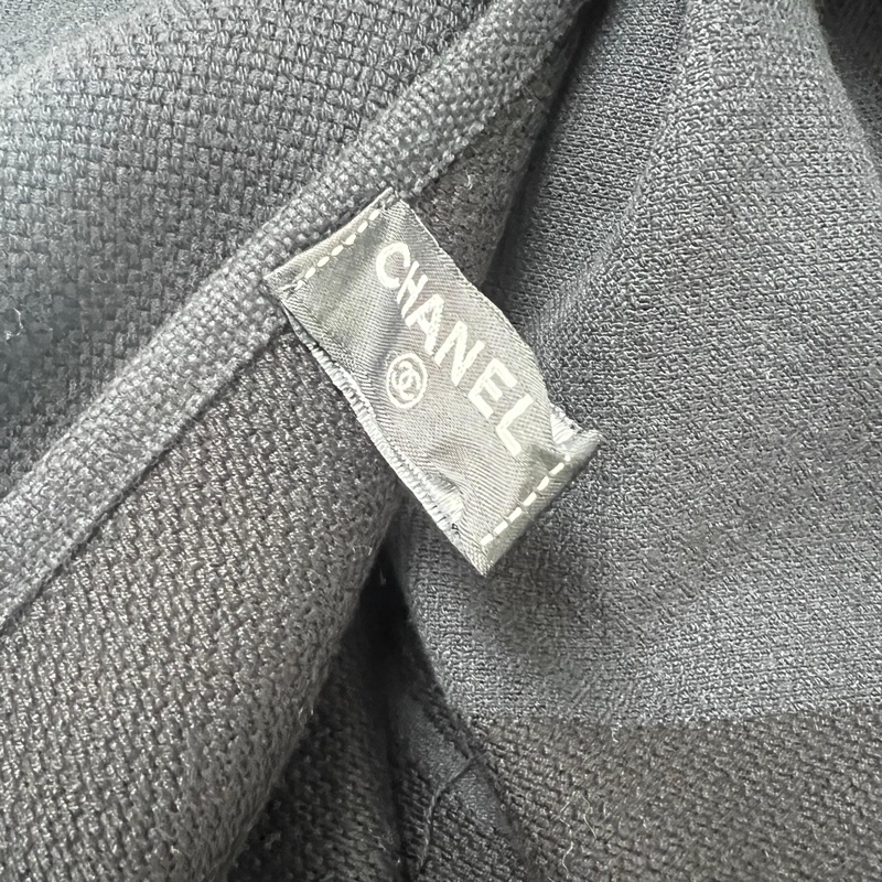 Chanel黑色大毛巾連抽繩袋-4