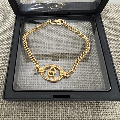 Dior金色水鑽手鍊