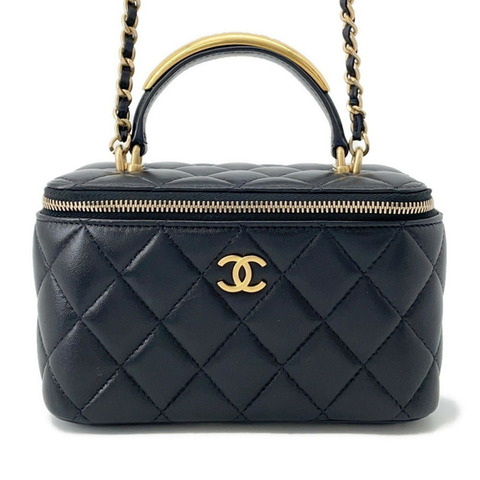 Chanel 鏈條單肩包 Matelasse Coco Mark 化妝包 小羊皮 AP2199 CHANEL 黑色
