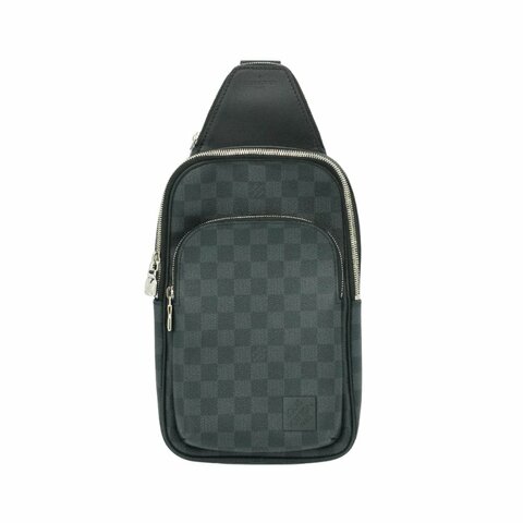 Louis Vuitton 展示品 Avenue MM 棋盤格斜背胸口包(M45302-黑灰)