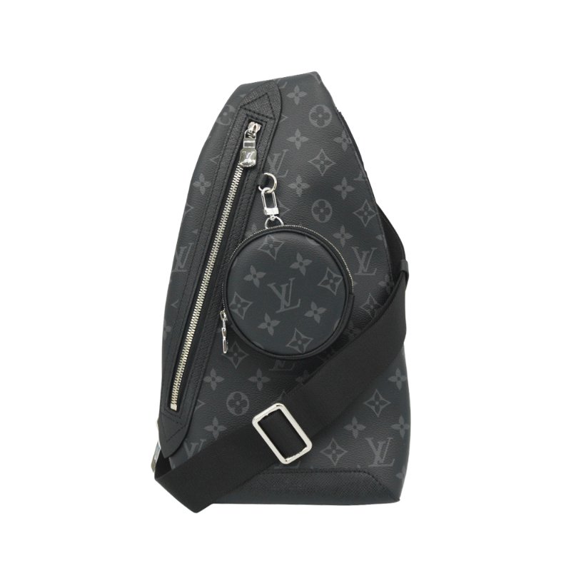 Louis Vuitton Duo 字花帆布斜背胸口包(M30936-黑灰)-0