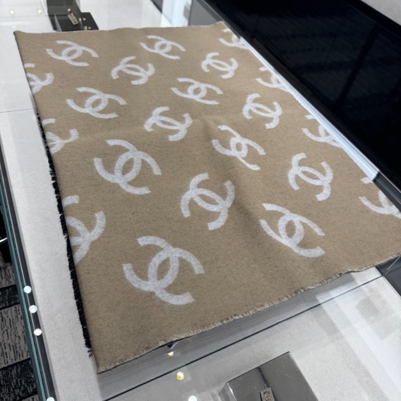 Chanel香奈兒25B雙面駝色羊毛大圍巾-2