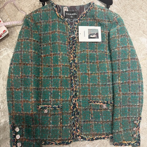Chanel香奈兒收藏款綠毛呢外套