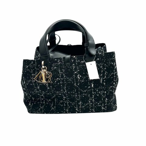 【美收精品】DIOR 手袋粗花黑布 B-414【隔月月中將轉賣至日本 上架期限30天】
