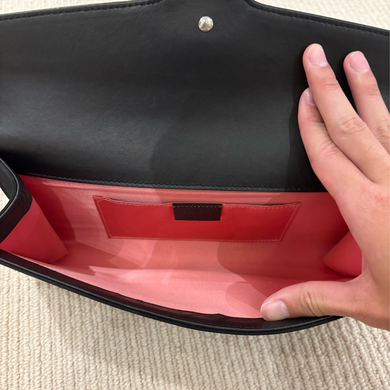 Gucci 酒神手拿包 黑色-12