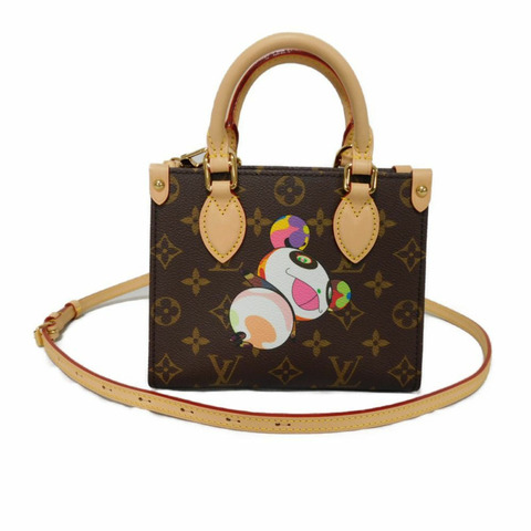 路易威登 LOUIS VUITTON 手提包 LV×TM On the Go BB 村上隆 單肩包 RFID 未使用 Monogram 熊貓粉色 M13668 男士女士包