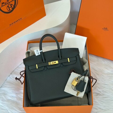 HERMES Birkin 25 -  灰綠金