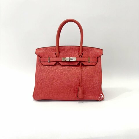 Hermes 九重葛紅A5 TC皮銀扣30cm柏金包Birkin