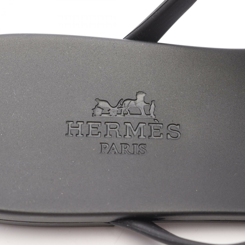 HERMES Égerie 平底涼鞋 221001Z 橡膠 黑色 女款 #35-4