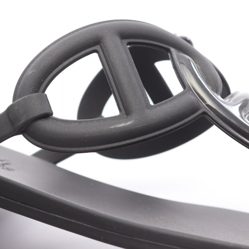 HERMES Égerie 平底涼鞋 221001Z 橡膠 黑色 女款 #35-7